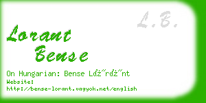 lorant bense business card